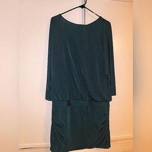 WHBM Blousy Top Shimmer Short Dress Green
